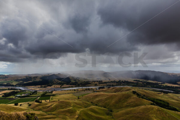 A storm in the Tukituki Valley, Hawke’s Bay, New Zealand - SCP Stock