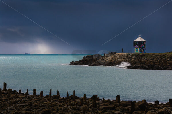 A stormy day at Perfume Point, Ahuriri, Napier, Hawke’s Bay, New Zealand - SCP Stock