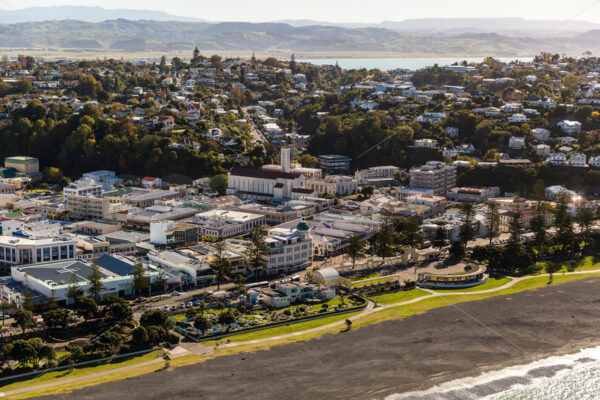 Aerial view of Napier’s CBD, Hawke’s Bay, New Zealand - SCP Stock