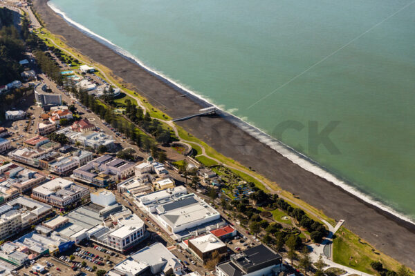 Aerial view of Napier’s CBD, Hawke’s Bay, New Zealand - SCP Stock