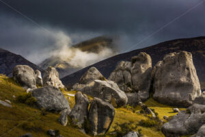 Castle Hill boulders, South Island, New Zealand - SCP Stock