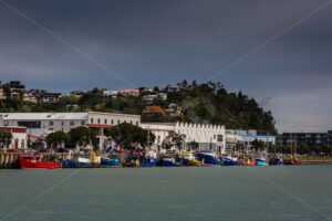 Fishing Boats, Bars & Restaurants, West Quay, Ahuriri, Napier, New Zealand - SCP Stock