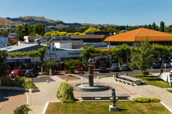 Havelock North Village with Te Mata Peak behind, Hawke’s Bay, New Zealand - SCP Stock