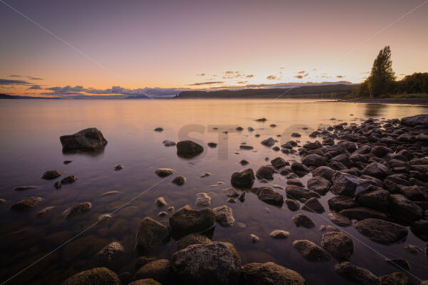 Lake Taupo sunrise, Taupo, Waikato, New Zealand - SCP Stock