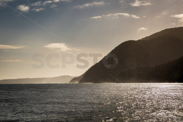 Milford Sound meets the Tasman Sea, Fiordland, New Zealand - SCP Stock