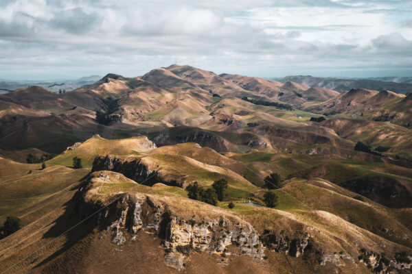 Mount Erin as seen from Te Mata Peak, Havelock North, Hawke’s Bay, New Zealand - SCP Stock