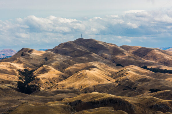 Mount Erin, as viewed from Te Mata Peak during summer, Hawke’s BaySummer grass fire, Hawke’s Bay, New Zealand - SCP Stock