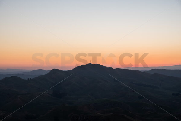 Mount Erin at sunset as seen from Te Mata Peak, Havelock North, Hawke’s Bay, New Zealand - SCP Stock