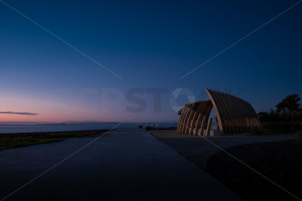 Napier’s Whale Bone sculpture, The Reef Garden, Napier, Hawke’s Bay, New Zealand - SCP Stock