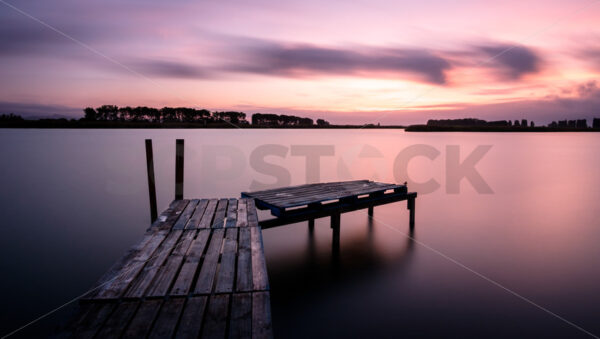 Ngaruroro River jetty, Awatoto, Napier, Hawke’s Bay, New Zealand - SCP Stock