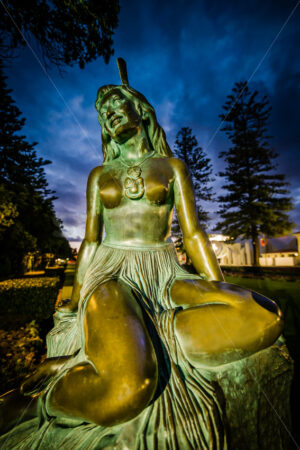 Pania of the Reef bronze statue, Marine Parade, Napier, Hawke’s Bay, New Zealand - SCP Stock