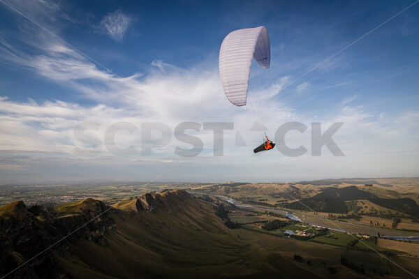 Paragliding at Te Mata Peak, Hawke’s Bay, New Zealand - SCP Stock