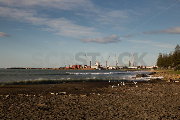 Port of Napier as viewed from Perfume Point Reserve, Ahuriri, Napier, New Zealand - SCP Stock