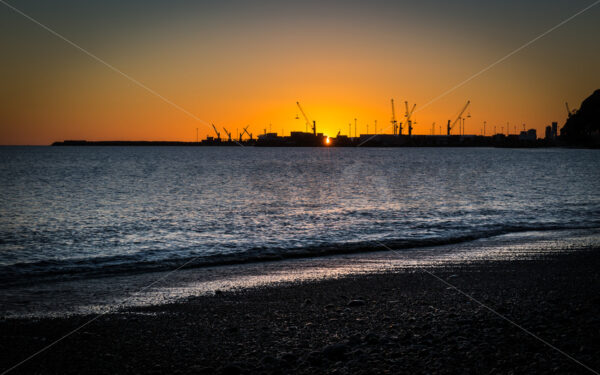 Port of Napier at Sunrise, Napier, New Zealand - SCP Stock