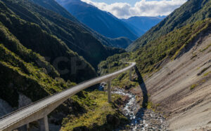 State Highway 73 Otira Viaduct, Arthurs Pass, South Island, New Zealand - SCP Stock