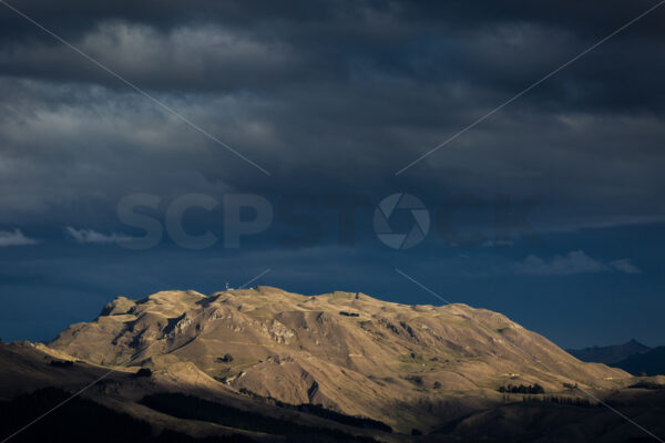 Sunlight on the sacred mountain, Mount Kahuranaki, Hawke’s Bay, New Zealand - SCP Stock