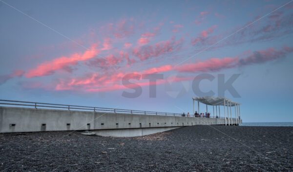 Sunset over the viewing platform, Napier, Hawke’s Bay, New Zealand - SCP Stock