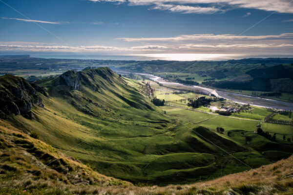 Te Mata Peak looking towards the Ocean, Havelock North, New Zealand - SCP Stock