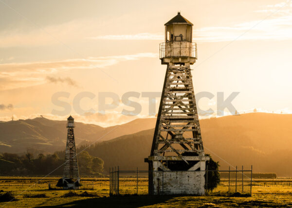 The Beacon’s at sunset, Napier, Hawke’s Bay, New Zealand - SCP Stock