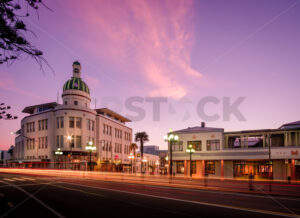 The Dome / T&G Building and the Art Deco Masonic Hotel, Marine Parade, Napier, Hawke’s Bay, New Zealand - SCP Stock