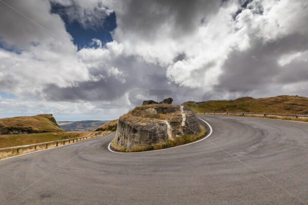 The road to the summit of Te Mata Peak, Havelock North, New Zealand - SCP Stock