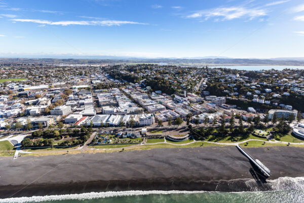 Aerial image of Napier CBD and beach, Hawke’s Bay, New Zealand - SCP Stock