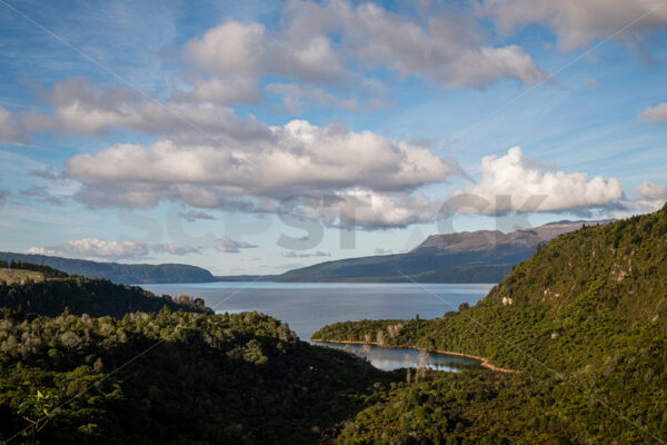 Afternoon overlooking Lake Tarawera, Bay of Plenty, New Zealand - SCP Stock