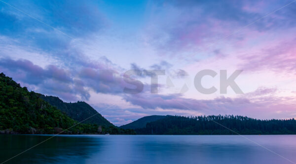 Stillness at the Blue Lake, Rotorua, Bay of Plenty, New Zealand - SCP Stock