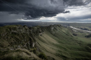 A Storm front Passes over Te Mata Peak (Te Mata o Rongokako), Hawke’s Bay, New Zealand - SCP Stock